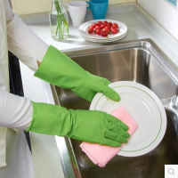 马卡龙单层4双装 S|艾丽胶家务手套乳胶手套薄款耐用塑料橡胶手套洗碗洗衣服手套