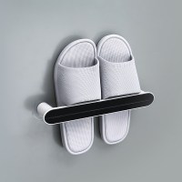 毛巾-拖鞋架(黑色)28cm短款|浴室拖鞋架壁挂挂式厕所鞋子收纳神器墙壁免打孔卫生间毛巾置物架