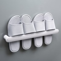 毛巾-拖鞋架(灰色)47cm长款|浴室拖鞋架壁挂挂式厕所鞋子收纳神器墙壁免打孔卫生间毛巾置物架