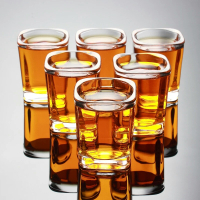 6只65毫升烈酒杯|家用加厚创意无铅玻璃白酒洋酒烈酒一口杯ktv小号四方杯酒具套装