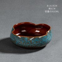窑变蓝--荷瓣茶洗(小)|大号陶瓷茶洗水洗家用窑变小号水盂笔洗茶具配件特大洗茶杯盆器皿