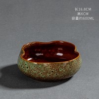 窑变绿--荷瓣茶洗(小)|大号陶瓷茶洗水洗家用窑变小号水盂笔洗茶具配件特大洗茶杯盆器皿