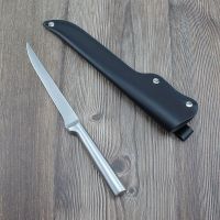 T2-小号钢柄(带刀鞘)|德国钢剔骨刀切肉刀革纹剃骨刀剔肉刀屠宰牛肉分割刀削肉刀杀鱼刀