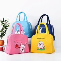 饭盒袋便当包圆形保温袋手拎袋带饭包小布袋手提袋子大号女帆布袋