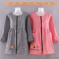 家用厨房纯棉罩衣女上衣时尚防污做饭工作服可爱日系长袖围裙大人