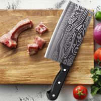 厨房不锈钢花纹切菜刀|阳江不锈钢菜刀家用厨房用品刀具套装锋利切菜刀免磨切片刀骨刀