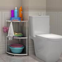 不锈钢卫生间三角架子三层宽35厘米高73厘米|正宗304不锈钢卫生间置物架马桶架浴室架洗衣机整理收纳架子