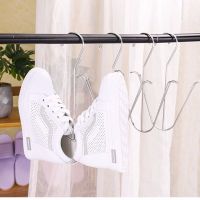 [晾鞋架二只]送4个鞋垫夹|不锈钢晾鞋架晒鞋架阳台挂鞋架多功能晾鞋挂钩架子晾晒架收纳鞋架