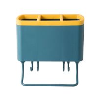 [新款筷子笼墨绿色]|筷子筒挂式免打孔家用筷笼子沥水置物架厨房餐具筷子盒勺子收纳盒