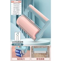 [洛蓝]带盖加宽12CM:手柄+1卷纸(共60撕)|粘毛器滚筒式卷纸替换家用滚毛黏毡衣服衣物除毛去毛滚刷沾毛神器