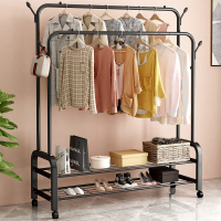 晾衣架落地卧室内晒衣服架子家用简易折叠单杆式挂衣架阳台凉衣杆