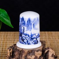大画面 踏雪寻山|国画陶瓷牙签筒骨瓷收纳盒家用餐厅客厅酒店logo牙签盒