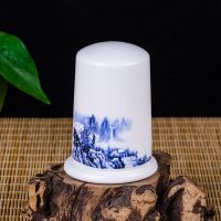 小画面 山寺|国画陶瓷牙签筒骨瓷收纳盒家用餐厅客厅酒店logo牙签盒