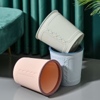 无盖压圈垃圾桶家用卫生间卧室客厅厨房茶几办公室塑料纸篓简约