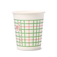 经典绿方格 50只|一次性水杯商务办公家用加厚纸杯子整箱超市聚会用纸杯子口杯