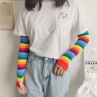 针织手套女防晒护臂袖套手臂袖春秋毛线手套开车神器百搭假袖子潮