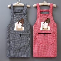 背带围裙女纯棉布透气款厨房做饭防油污韩版时尚可爱罩衣大人上班