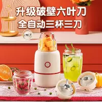 法耐辅食机婴儿打泥机家用多功能小型破壁搅拌机迷你婴幼儿宝宝料理棒 升级六叶刀杏仁白全自动三杯三刀 HH-200C