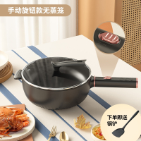 狄丽莫电炒菜炒锅一体式插电火锅爆炒多功能宿舍学生家用煎炒蒸煮电煮锅_机械款4.5L黑色电炒锅无蒸笼