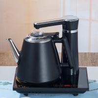 全自动上水电热烧水壶茶台一体辛姆泡茶具专用茶桌抽水家用单电茶炉器_防烫全自动黑色25.5x18.5cm