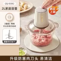 小熊(bear)绞肉机家用小型多功能电动碎肉搅拌机_约2升粗细双档-玻璃碗一副刀头日常使用