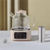 金正新款玻璃养生壶家用多功能小型办公室煮茶器高颜值花茶烧水壶_冰蜜桃带不锈钢茶滤网