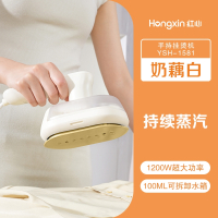 红心(HONGXIN)手持挂烫机家用蒸汽迷你电熨斗小型便携式挂式烫衣服熨烫_米白-特氟龙底板
