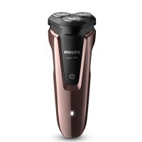 飞利浦(Philips)电动剃须刀S1060玫瑰金 旋转式三刀头男士胡须刀 充电式电须刀 进口刀头自动研磨 全身水洗