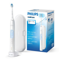 飞利浦(PHILIPS) 电动牙刷 健康护龈型 成人声波震动牙刷(自带牙刷盒) 3种模式 力度感应 蓝色 HX6859