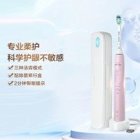 飞利浦声波震动牙刷 健康护龈系列 电动牙刷(自带牙刷盒) 3种模式 力度感应 HX3697/21 粉色