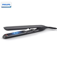 飞利浦(PHILIPS)电卷发棒 直板夹 智能温控 卷直两用小滑板 BHS510黑色