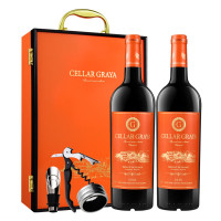 [赠品勿拍]格蕾亚酒庄 珍藏干红葡萄酒 14° 750ml*2礼盒