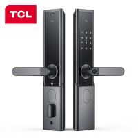 TCL2020新款指纹锁智能锁家用防盗门锁密码锁下压式半自动把手款C级锁芯指纹锁 C级锁芯+AI指纹 K6F