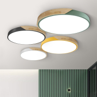 法耐木纹吸顶灯简约现代北欧LED灯家装创意卧灯室书房三色灯
