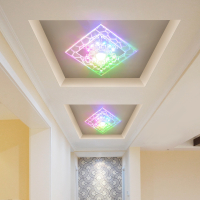 法耐(FANAI)LED走廊过道灯正方水晶入户进门玄关现代简约七彩变光暗明装