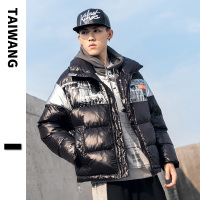 Manloric棉衣男2022冬季新款原创潮牌溜肩棉加厚印花宽松潮流外套TW-833