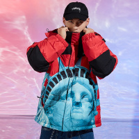 Manloric棉衣男2022冬季新款棉服欧美街头潮牌宽松加厚情侣面包服棉袄外套TW-895