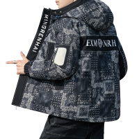 Manloric棉衣男2022冬季加厚拼接风工装外套潮流帅气加厚保暖棉服MD2118