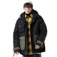 Manloric羽绒服男士冬季2022年新款潮牌加厚保暖轻薄短款潮流帅气工装外套EL-2705