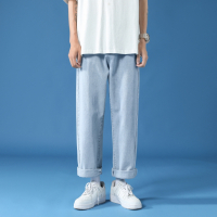 Manloric2022春秋新款男士宽松休闲牛仔裤韩版潮流百搭九分裤SS219