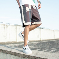 蒙洛里克潮牌2022夏季新款男士休闲裤宽松五分裤外穿男装字母刺绣短裤D011