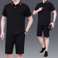 蒙洛里克POLO衫运动套装男夏季新款两件套透气舒适短袖短裤男装搭配套装8886