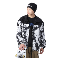 蒙洛里克男春秋季休闲潮牌2022新款立领拼接夹克男装运动秋装上衣情侣外套762201