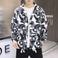 蒙洛里克2022年男装秋季新款百搭满印立领夹克休闲潮流外套762215