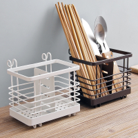 厨房沥水铁艺筷子笼家用挂式筷子置物架时光旧巷免打孔筷子筒收纳盒筷筒架