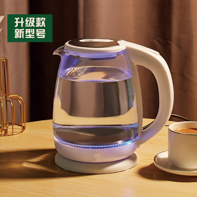 鼎锅居电热水烧水壶自动断电家用玻璃透明煮煲开水茶壶泡茶专用器_白色