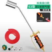 烧毛器喷枪头燃气液化气喷火枪烧肉煤气家用器火焰烤手持喷灯 双色柄63型双开关+2米燃气管