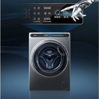 海尔(Haier)EG100HMATE80S 全自动直驱变频 智慧洗 防震动 智能投放 摇篮洗 洗烘洗干滚筒洗衣机