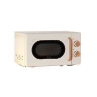 美的小滋味系列微波炉变频家用小型百搭复古转盘式一级能效经典双旋钮低频轻音20L(M20H4)