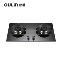 欧琳(OULIN)燃气灶双灶家用 智能定时天然气双灶具5.2KW大火力加厚钢化玻璃面板聚能盘燃气灶E3505B